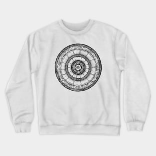 Circle - Mandala - Love Wealth Health Youthfulnes - Black Crewneck Sweatshirt